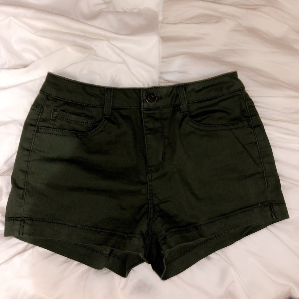 army green jean shorts